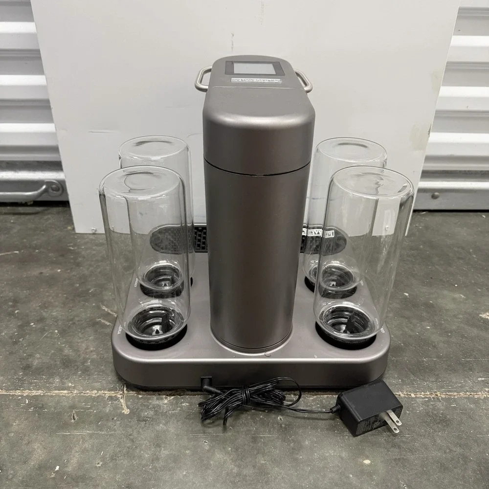 Bartesian Gray Cocktail Machine Touchscreen w/ Glass Bottles & Adapter